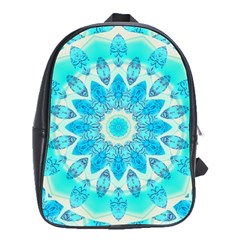 Blue Ice Goddess, Abstract Crystals Of Love School Bag (large) by DianeClancy