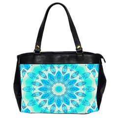 Blue Ice Goddess, Abstract Crystals Of Love Oversize Office Handbag (two Sides)