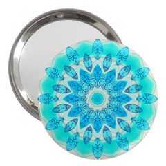 Blue Ice Goddess, Abstract Crystals Of Love 3  Handbag Mirror