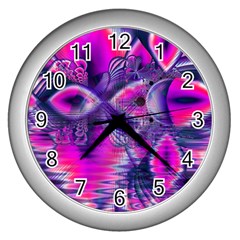 Rose Crystal Palace, Abstract Love Dream  Wall Clock (silver) by DianeClancy