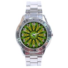 Woven Jungle Leaves Mandala Stainless Steel Watch by Zandiepants