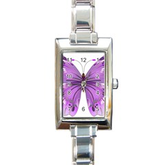 Purple Awareness Butterfly Rectangular Italian Charm Watch by FunWithFibro