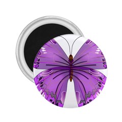 Purple Awareness Butterfly 2 25  Button Magnet by FunWithFibro