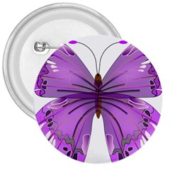 Purple Awareness Butterfly 3  Button by FunWithFibro