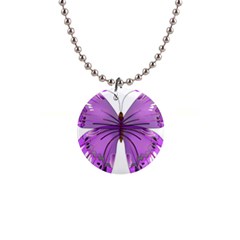 Purple Awareness Butterfly Button Necklace by FunWithFibro