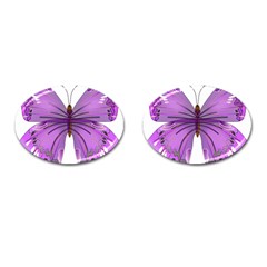 Purple Awareness Butterfly Cufflinks (oval) by FunWithFibro