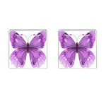 Purple Awareness Butterfly Cufflinks (Square) Front(Pair)