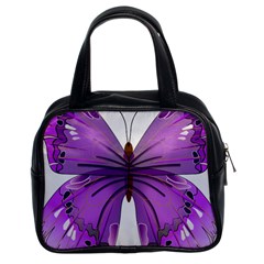 Purple Awareness Butterfly Classic Handbag (two Sides) by FunWithFibro