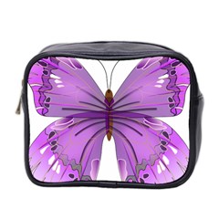 Purple Awareness Butterfly Mini Travel Toiletry Bag (two Sides) by FunWithFibro