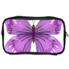 Purple Awareness Butterfly Travel Toiletry Bag (one Side) by FunWithFibro