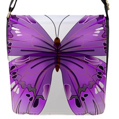 Purple Awareness Butterfly Flap Closure Messenger Bag (small) by FunWithFibro