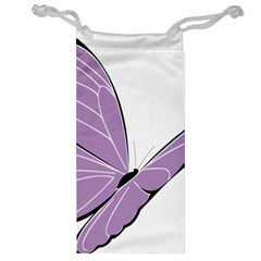 Purple Awareness Butterfly 2 Jewelry Bag by FunWithFibro