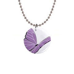 Purple Awareness Butterfly 2 Button Necklace by FunWithFibro