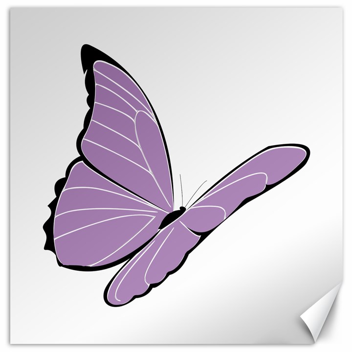 Purple Awareness Butterfly 2 Canvas 16  x 16  (Unframed)