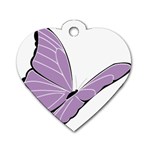 Purple Awareness Butterfly 2 Dog Tag Heart (One Sided)  Front