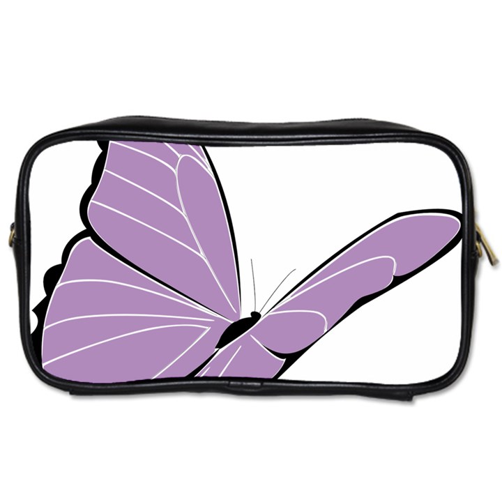 Purple Awareness Butterfly 2 Travel Toiletry Bag (One Side)