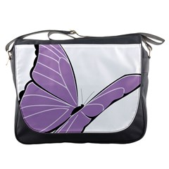 Purple Awareness Butterfly 2 Messenger Bag by FunWithFibro