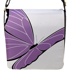 Purple Awareness Butterfly 2 Flap Closure Messenger Bag (small) by FunWithFibro