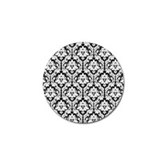 White On Black Damask Golf Ball Marker 4 Pack by Zandiepants