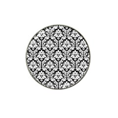 White On Black Damask Golf Ball Marker (for Hat Clip) by Zandiepants