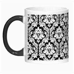 White On Black Damask Morph Mug by Zandiepants