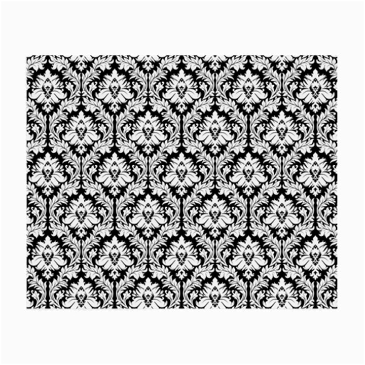 White On Black Damask Glasses Cloth (Small, Two Sided)