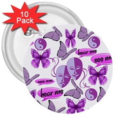 Invisible Illness Collage 3  Button (10 Pack)