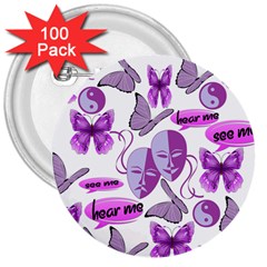 Invisible Illness Collage 3  Button (100 Pack)