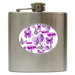 Invisible Illness Collage Hip Flask by FunWithFibro