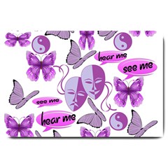 Invisible Illness Collage Large Door Mat by FunWithFibro