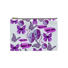 Invisible Illness Collage Cosmetic Bag (medium) by FunWithFibro