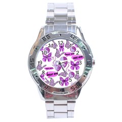 Invisible Illness Collage Stainless Steel Watch