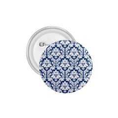 White On Blue Damask 1 75  Button by Zandiepants