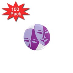 Comedy & Tragedy Of Chronic Pain 1  Mini Button Magnet (100 Pack) by FunWithFibro