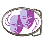 Comedy & Tragedy Of Chronic Pain Belt Buckle (Oval) Front