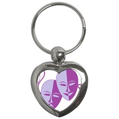 Comedy & Tragedy Of Chronic Pain Key Chain (heart) by FunWithFibro