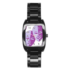 Comedy & Tragedy Of Chronic Pain Stainless Steel Barrel Watch