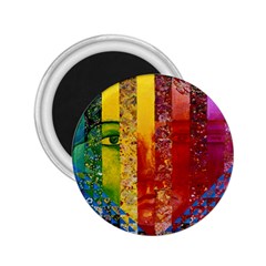 Conundrum I, Abstract Rainbow Woman Goddess  2 25  Button Magnet by DianeClancy