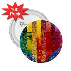 Conundrum I, Abstract Rainbow Woman Goddess  2 25  Button (100 Pack) by DianeClancy