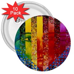 Conundrum I, Abstract Rainbow Woman Goddess  3  Button (10 Pack) by DianeClancy