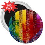 Conundrum I, Abstract Rainbow Woman Goddess  3  Button Magnet (100 pack) Front