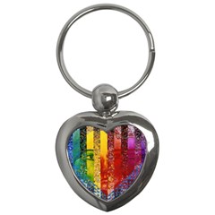 Conundrum I, Abstract Rainbow Woman Goddess  Key Chain (heart) by DianeClancy