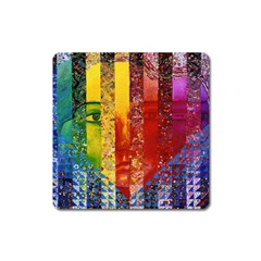 Conundrum I, Abstract Rainbow Woman Goddess  Magnet (square) by DianeClancy