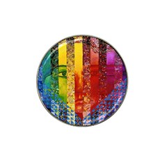 Conundrum I, Abstract Rainbow Woman Goddess  Golf Ball Marker 4 Pack (for Hat Clip) by DianeClancy