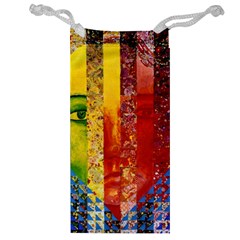 Conundrum I, Abstract Rainbow Woman Goddess  Jewelry Bag by DianeClancy