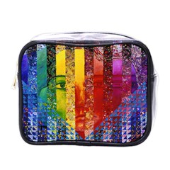 Conundrum I, Abstract Rainbow Woman Goddess  Mini Travel Toiletry Bag (one Side) by DianeClancy