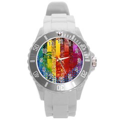 Conundrum I, Abstract Rainbow Woman Goddess  Plastic Sport Watch (large) by DianeClancy