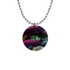 Creation Of The Rainbow Galaxy, Abstract Button Necklace by DianeClancy