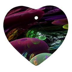 Creation Of The Rainbow Galaxy, Abstract Heart Ornament (two Sides) by DianeClancy