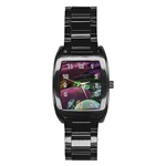 Creation Of The Rainbow Galaxy, Abstract Stainless Steel Barrel Watch Front